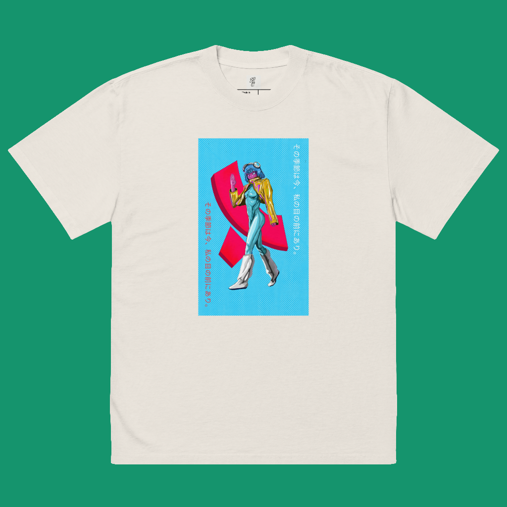 Camiseta oversize con efecto desgastado YC Edicion anime